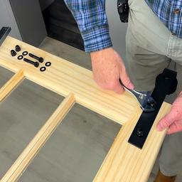 78" Face Mount Barn Door Hardware Kit, Matte Black Finish Alt 5 - Image