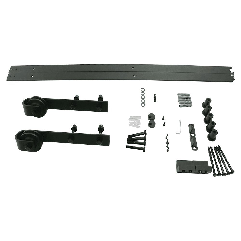 72&quot; Face Mount Barn Door Hardware Kit, Matte Black Finish Main - Image