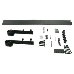 78&quot; Face Mount Barn Door Hardware Kit, Matte Black Finish Main - Image