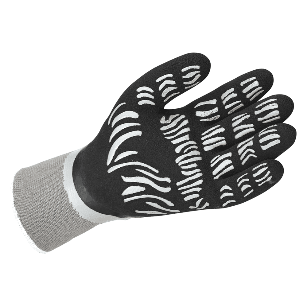WA¬rth Double Extra Large Tigerflex Thermo Dry Gloves in Black/Gray/White - Acrylic-Polyester Fiber Thermal Liner - Oil-Resistant and Waterproof