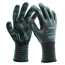 Gray Tigerflex Plus Nylon/Spandex Nitrile Foam Coated Gloves with excellent wet/dry grip and outstanding dexterity.