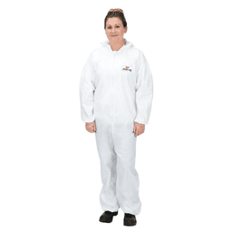 Triple Extra Large White Disposable Coverall Hood with Elastic Waist/Wrists/Ankles - W&uuml;rth Heavy-Duty Polypropylene
