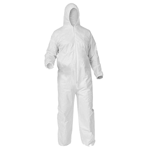 FDA Approved Heavy-Duty Polypropylene Disposable Coverall with Front Zipper Closure - W&uuml;rth