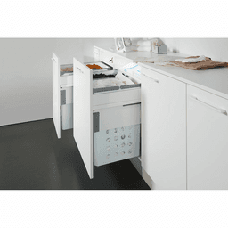 Double 46.5QT Full Height Hamper System for 22-1/2" Cabinet Opening, Carbon Steel Gray Alt 2 - Image