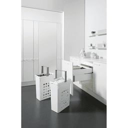 Double 35QT/1.5QT Full Height Hamper System for 13-1/2" Cabinet Opening, Carbon Steel Gray Alt 3 - Image