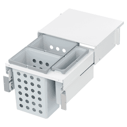 Triple 31QT/10QT Under-Drawer Hamper System for 21" Cabinet Opening, White Main - Image