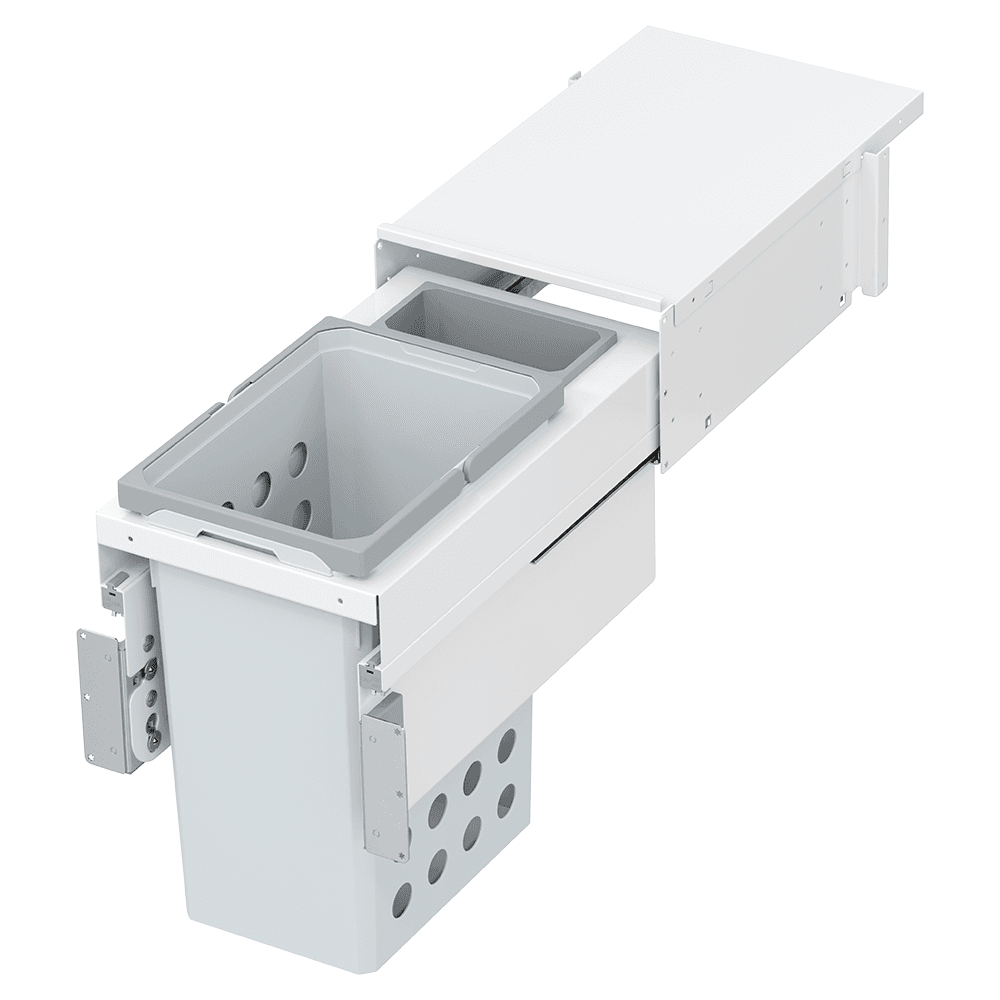 Double 31QT/1.5QT Under-Drawer Hamper System for 12" Cabinet Opening, White Main - Image