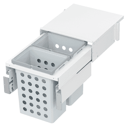 Double 35QT Full Height Hamper System for 18" Cabinet Opening, White Main - Image