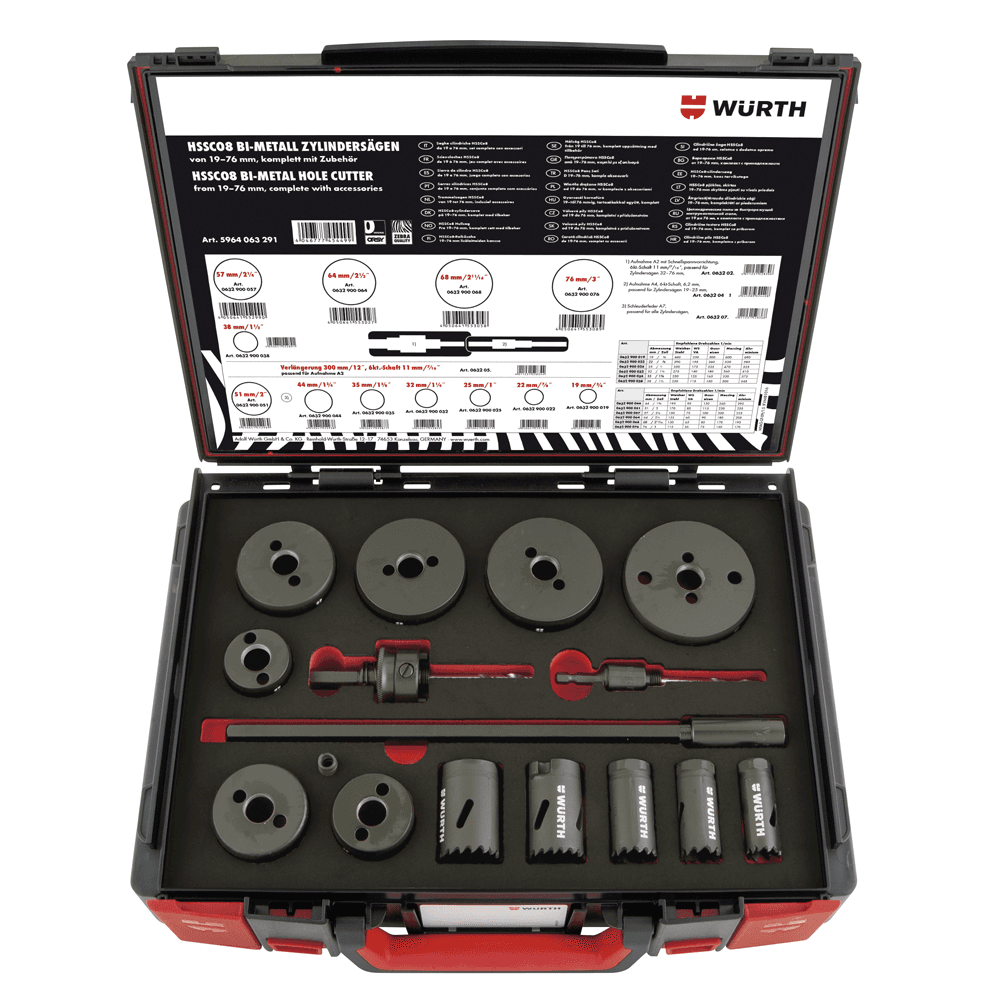 19mm - 76mm Hole Saw Kit (16 Piece Kit) - Main Image