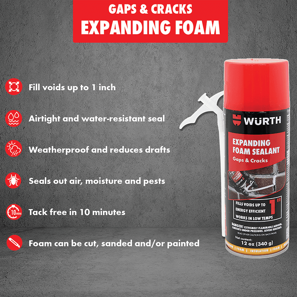 12 oz Expanding Foam Sealant for Gaps/Cracks Up to 1&quot; Wide, Natural - Alt Image 2
