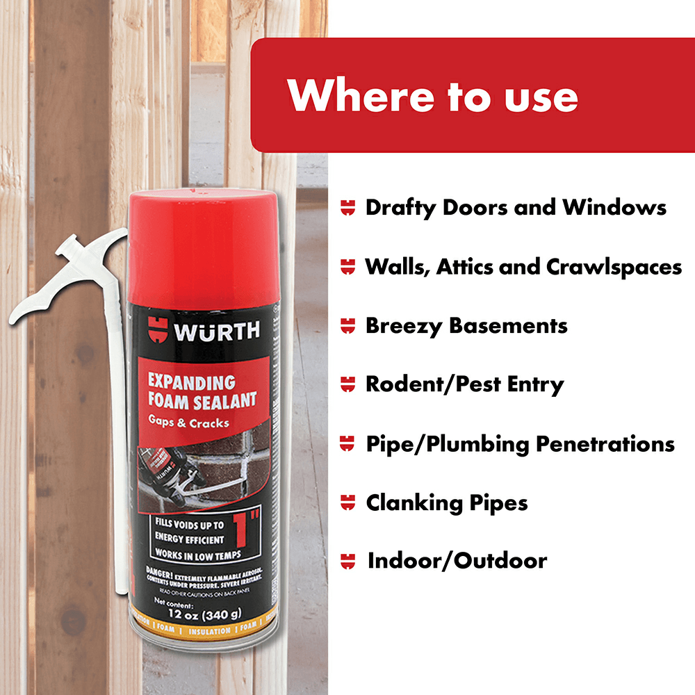 12 oz Expanding Foam Sealant for Gaps/Cracks Up to 1&quot; Wide, Natural - Alt Image 3