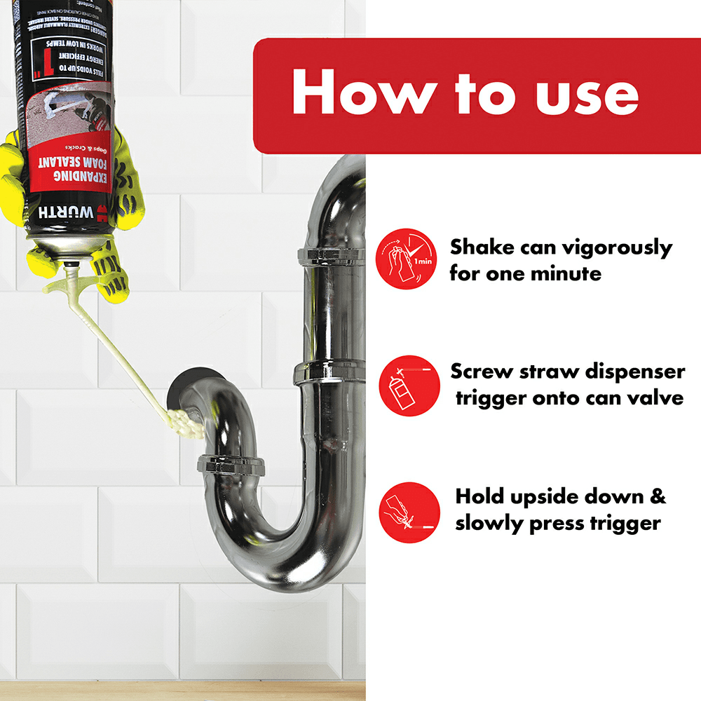12 oz Expanding Foam Sealant for Gaps/Cracks Up to 1&quot; Wide, Natural - Alt Image 4