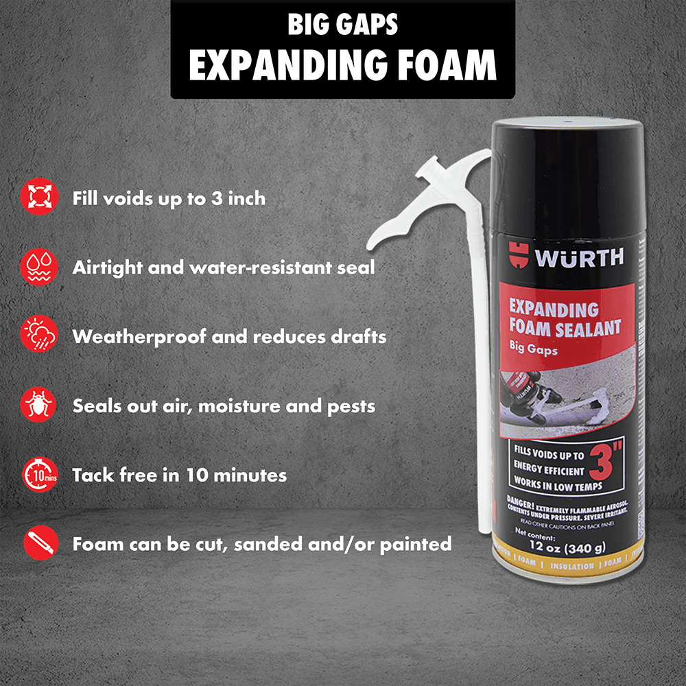 12 oz Expanding Foam Sealant for Big Gaps Up to 3&quot; Wide, Natural - Alt Image 2