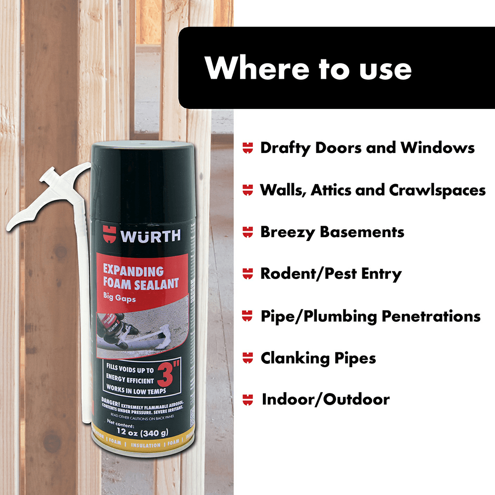 12 oz Expanding Foam Sealant for Big Gaps Up to 3&quot; Wide, Natural - Alt Image 3