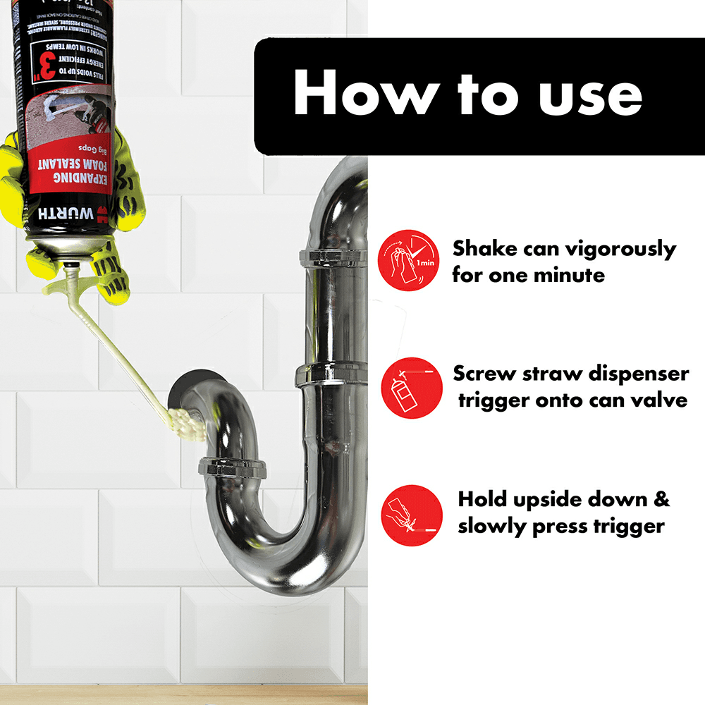 12 oz Expanding Foam Sealant for Big Gaps Up to 3&quot; Wide, Natural - Alt Image 4