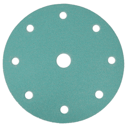 WA¬rth 5" Emerald Hook & Loop 80 Grit L46606 9 Holes Sanding Disc, Aluminum Oxide on Film (50/Box) product image