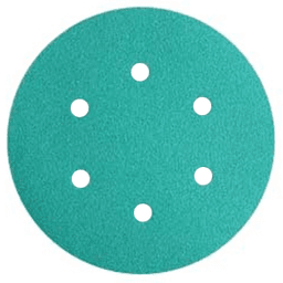 WA¬rth 6" Emerald Hook & Loop 80 Grit Sanding Disc, Aluminum Oxide on Film (50/Box)