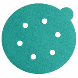 W&uuml;rth 6 Holes Sanding Disc, Aluminum Oxide on Film (100/Box)