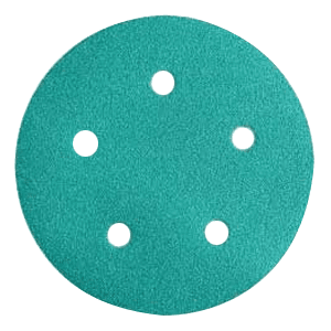 Wurth 5 inch Emerald Hookit 80 Grit Sanding Disc with 5 Holes and Aluminum Oxide on Film