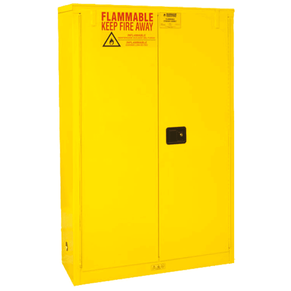 WA¬rth OSHA Flammable Storage Cabinet, 30 Gallon - FM Approved, Double Wall Steel Construction, Adjustable Shelves, Leak Proof Sump, Security Latch, Air Vents with Flame Arrestors, Safety Yellow Finis