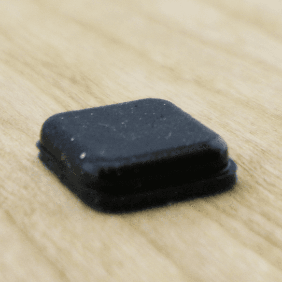 1/2" Diameter Square Door Bumper, Black, 0.12" High, Hard - Main Image