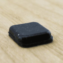 1/2" Diameter Square Door Bumper, Black, 0.12" High, Hard - Main Image