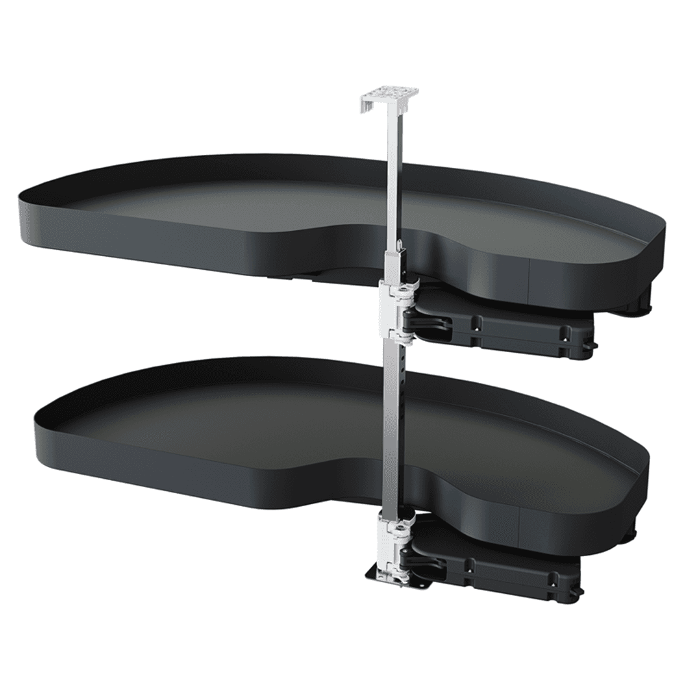 2 Tier Cornerstone® Maxx Planero Right-Hand Blind Corner Pull-Out with PAM and Soft-Closing for 15" Cabinet Openings, Carbon Steel Gray - Main Image