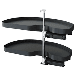 2-Tier Planero Right-Hand Blind Corner Pull-Out with PAM and Soft-Closing for 18" Cabinet Openings, Carbon Steel Gray - Main Image