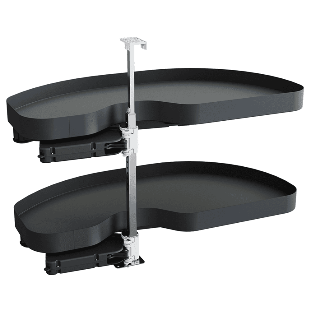 2 Tier Cornerstone® Maxx Planero Left-Hand Blind Corner Pull-Out with PAM and Soft-Closing for 21" Cabinet Openings, Carbon Steel Gray - Main Image