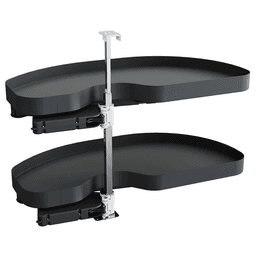 2 Tier Cornerstone® Maxx Planero Right-Hand Blind Corner Pull-Out with PAM and Soft-Closing for 21" Cabinet Openings, Carbon Steel Gray - Alt Image 1