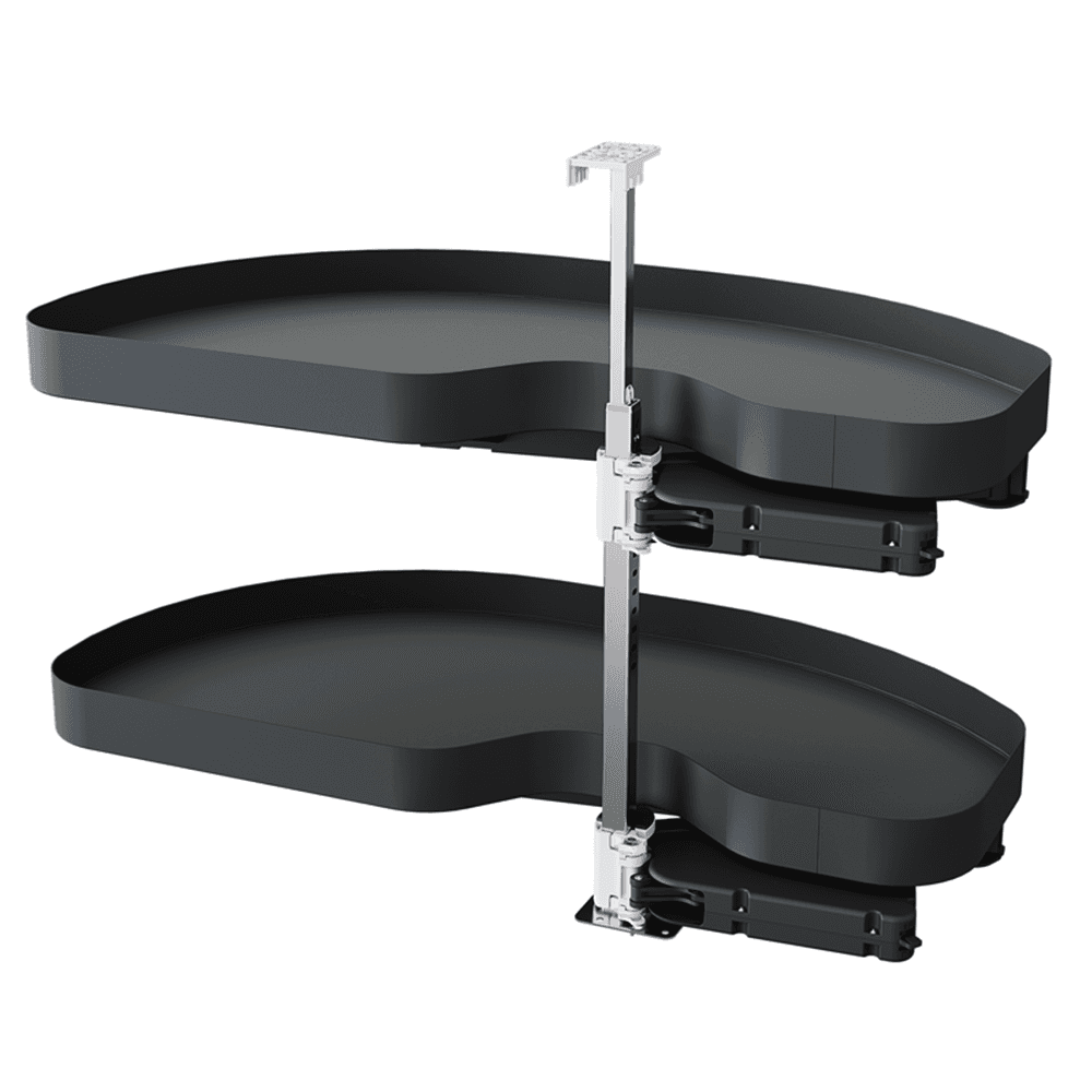2 Tier Cornerstone® Maxx Planero Right-Hand Blind Corner Pull-Out with PAM and Soft-Closing for 21" Cabinet Openings, Carbon Steel Gray - Main Image