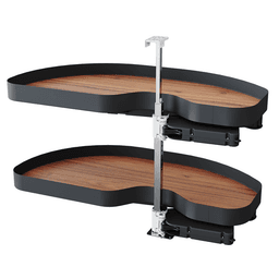 2 Tier Cornerstone® Maxx Planero Right-Hand Blind Corner Pull-Out with PAM and Soft-Closing for 21" Cabinet Openings, Walnut - Main Image
