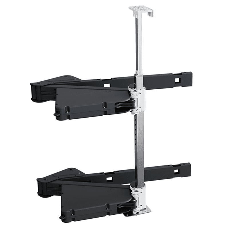 2 Tier Cornerstone® Maxx Right-Hand Scalea Blind Corner Pull-Out with PAM and Soft-Closing for 18" Cabinet Opening, Carbon Steel Gray - Alt Image 2