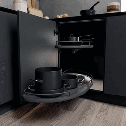 2 Tier Cornerstone® Maxx Left-Hand Scalea Blind Corner Pull-Out with PAM and Soft-Closing for 18" Cabinet Opening, Walnut - Alt Image 3