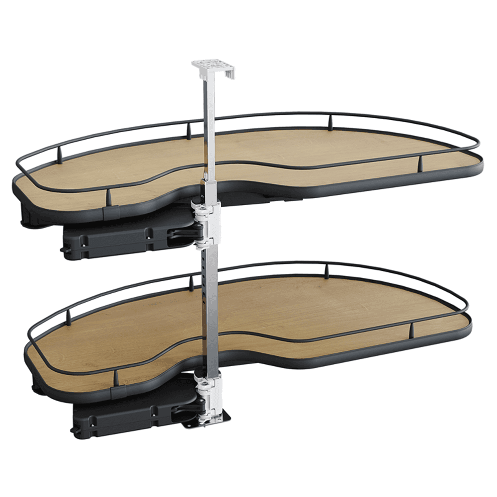 2 Tier Cornerstone® Maxx Left-Hand Scalea Blind Corner Pull-Out with PAM and Soft-Closing for 21" Cabinet Opening, Maple - Main Image