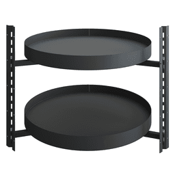 29" Full-Circle Shaped 2 Tray Planero Lazy Susan, Carbon Steel Gray - Main Image