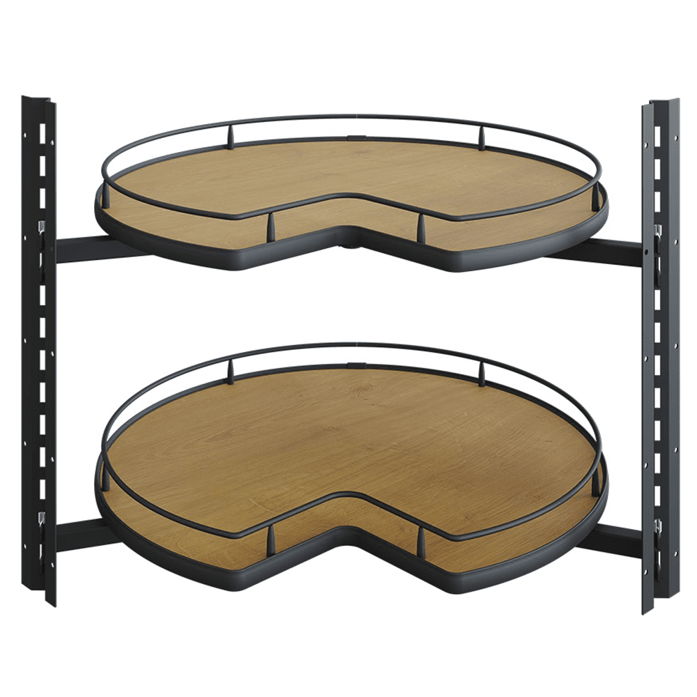 29" Kidney Shaped 2 Tray Scalea Lazy Susan, Maple - Main Image