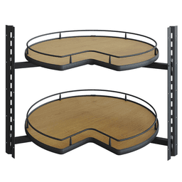 29" Kidney Shaped 2 Tray Scalea Lazy Susan, Maple - Main Image
