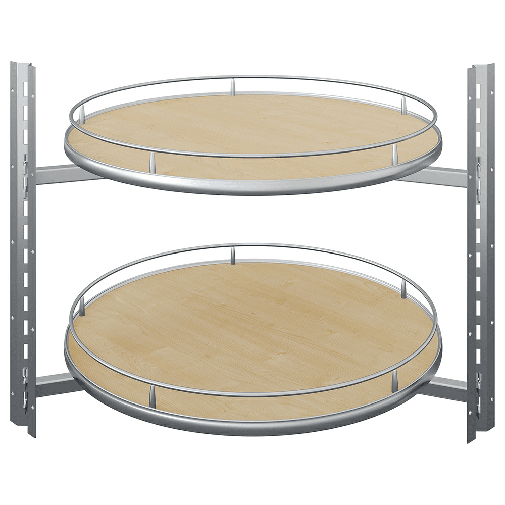 30" Scalea Full-Circle Poleless 2-Tray Lazy Susan Kit, Maple - Main Image