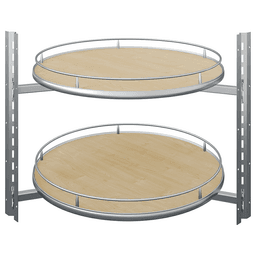 30" Scalea Full-Circle Poleless 2-Tray Lazy Susan Kit, Maple - Main Image