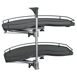 2-Tier Scalea Blind Corner Pull-Out with Soft-Closing for 18" Cabinet Opening, Carbon Steel Gray - Main Image