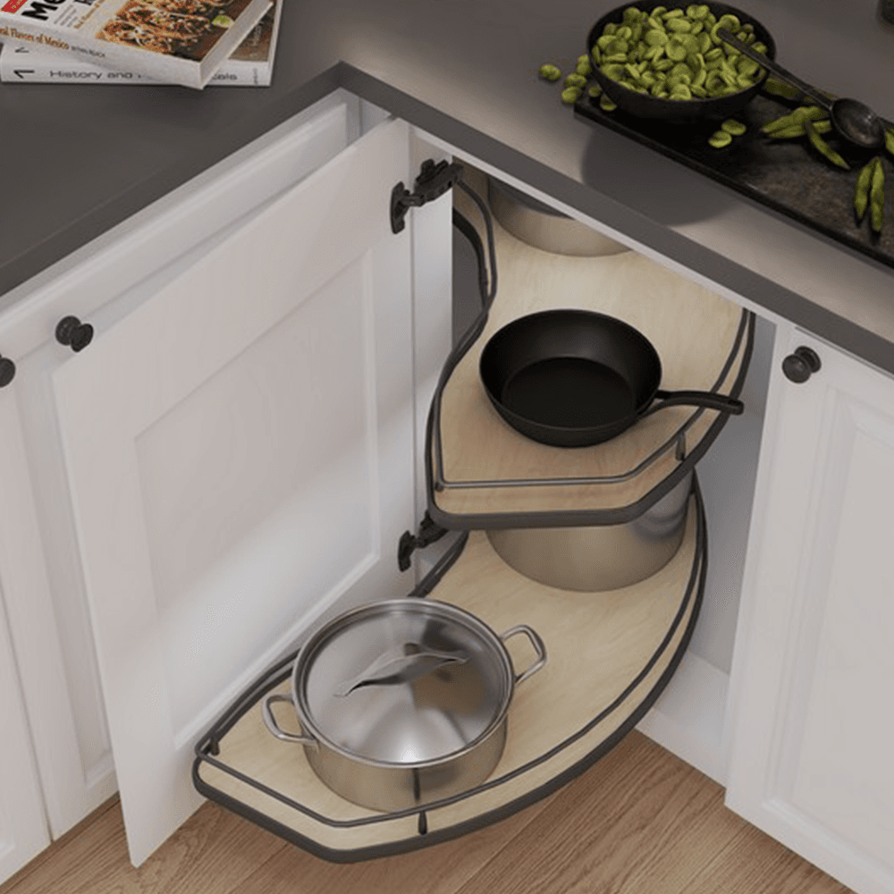 2-Tier Scalea Blind Corner Pull-Out with Soft-Closing for 21" Cabinet Opening, Maple - Alt Image 1