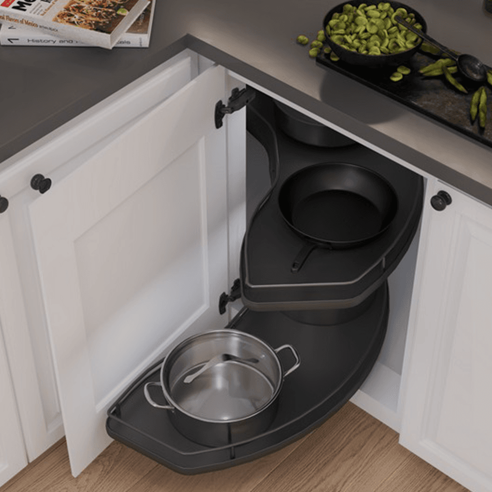 2-Tier Scalea Blind Corner Pull-Out with Soft-Closing for 21" Cabinet Opening, Maple - Alt Image 2