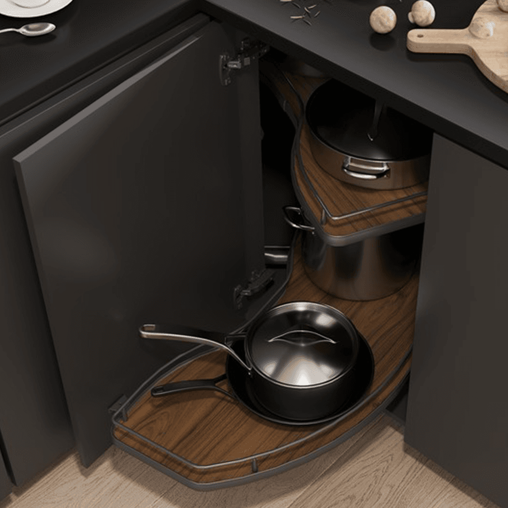 2-Tier Scalea Blind Corner Pull-Out with Soft-Closing for 24" Cabinet Opening, Maple - Alt Image 3