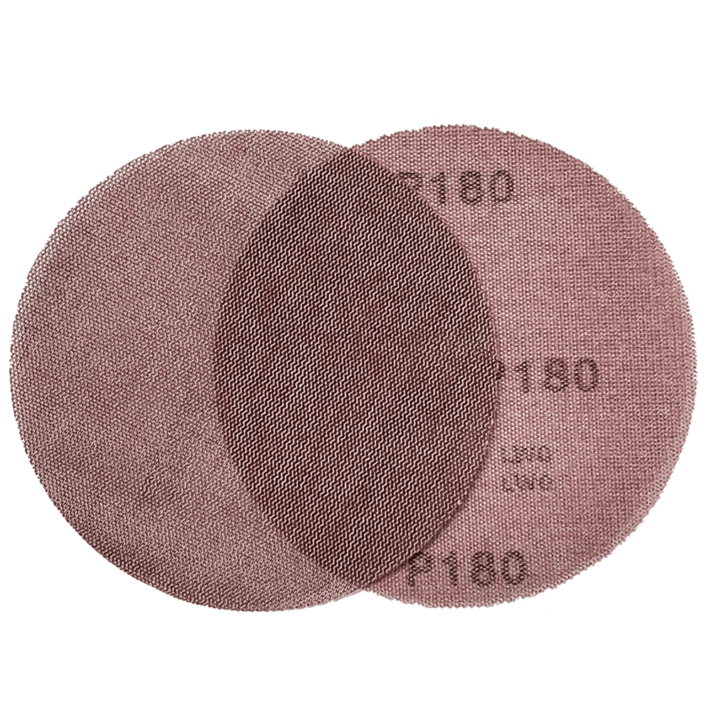 5" Hook & Loop No Holes 180 Grit Net Meshed Abrasive Sanding Disc, Aluminum Oxide on Knitted Fabric (50/Box) - Main Image