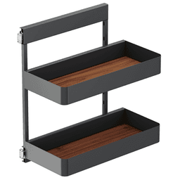 4.09" 2-Tier Planero Base Cabinet Organizer with Soft-Closing, Walnut - Alt Image 1