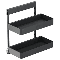 4.09" 2-Tier Planero Base Cabinet Organizer with Soft-Closing, Carbon Steel Gray, 30.5" High - Alt Image 1