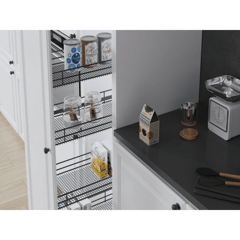 4.09" 3-Tier Saphir Wire Base Cabinet Organizer with Soft-Closing, Carbon Steel Gray, 25.5" High - Alt Image 2