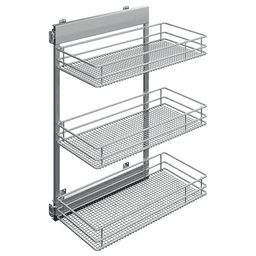 10.05" 3-Tier Saphir Base Cabinet Organizer with Soft-Closing, Platinum, 30.5" High - Main Image