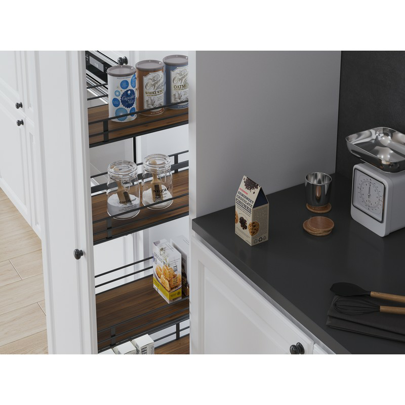 4.09" 2-Tier Scalea Base Cabinet Organizer with Soft-Closing, Carbon Steel Gray, 30.5" High - Alt Image 2